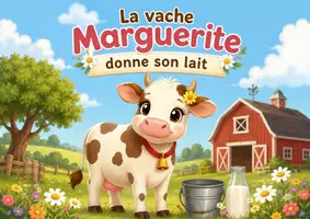 Aperçu - Préparation de séance / Séance complète - Kamishibai – La vache Marguerite donne son lait | Ferme & animaux - Page de couverture