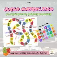 Vista previa - Juegos / Gamificación - Juego para practicar divisiones imprimible | Mercado de Frutas Mágicas | Juego Divisiones para Niños - Portada