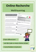 Vorschau - Arbeitsblätter - Weltfrauentag- Online Recherche - Deckblatt