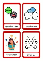 Vorschau - Fördermaterial/Inklusion - Bildkarten: Verben mit Präposition - Seite 1