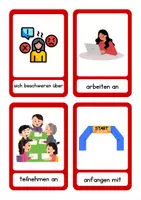 Vorschau - Fördermaterial/Inklusion - Bildkarten: Verben mit Präposition - Seite 2