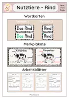 Vorschau - Arbeitsblätter - Rind - Nutztier Sachunterricht Kl. 1/2 - Deckblatt