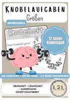 Vorschau - Arbeitsblätter - Knobelaufgaben Größen - 12 Seiten zum Rechnen, Knobeln und Rätseln - für die Grundschule ab Klasse 3 - Deckblatt