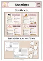 Vorschau - Arbeitsblätter - Nutztiere - Steckbrief und Arbeitsblatt - Deckblatt