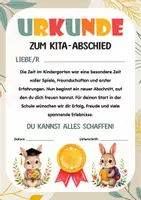 Vorschau - Fördermaterial/Inklusion - Urkunde Kita-Abschied & Einschulung für ein stolzes Schulkind | Abschiedsgeschenk Kindergarten, Einschulungsgeschenk & Schulanfang - Seite 1