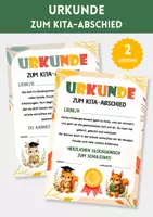 Vorschau - Fördermaterial/Inklusion - Urkunde Kita-Abschied & Einschulung für ein stolzes Schulkind | Abschiedsgeschenk Kindergarten, Einschulungsgeschenk & Schulanfang - Deckblatt