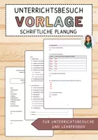 Vorschau - Stundenentwürfe - Blanko Vorlage Schriftliche Unterrichtsplanung - Unterrichtsbesuch Referendariat - editierbare Datei - Deckblatt