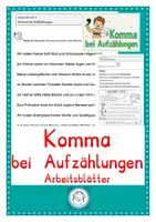 Vorschau - Stundenentwürfe - Komma bei Aufzählungen. Mini Lerntheke - Deckblatt