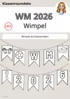 Vorschau - Mal- und Bastelvorlagen - WM Wimpel Klassenraumdekoration Freebie - Deckblatt