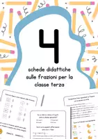 anteprima - Esercizi - Schede didattiche sulle frazioni per la classe terza - Pagina di copertina