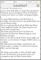 Vorschau - Arbeitsblätter - Sagen - Der Golem, Lesen und Verstehen Arbeitsblätter mit Lesetext, Fragen - Seite 2