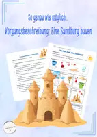 Vorschau - Arbeitsblätter - Vorgangsbeschreibung - Sandburg bauen (Deutsch, Klasse 5-7) - Deckblatt