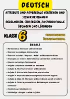 Vorschau - Stationenlernen - Attribute und Adverbiale verstehen und sicher bestimmen Regelwissen, Strategien, anspruchsvolle Übungen und Lösungen Klasse 6 - Deckblatt