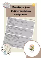 Vorschau - Merkblätter - Merkblatt Theaterrezension analysieren inkl. Checkliste - Deckblatt