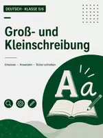 Vorschau - Stundenentwürfe - Arbeitsheft Groß- und Kleinschreibung: Regeln & Substantivierung – Deutsch Klasse 5/6 - Deckblatt