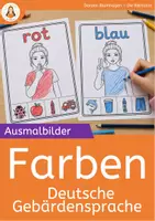 Vorschau - Arbeitsblätter - Farben in Deutscher Gebärdensprache – Ausmalbilder | DGS | Sprachförderung | UK | DAZ - Deckblatt