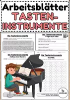 Vorschau - Arbeitsblätter - Arbeitsblätter: Die Tasteninstrumente - Musik Jg.5/6 - Deckblatt