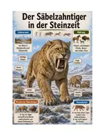 Vorschau - Unterrichtsreihen - Sachunterricht Säbelzahntiger Tiere der Steinzeit Klasse3- Klasse 5 - Seite 1