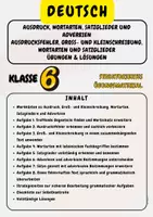 Vorschau - Arbeitsblätter - Ausdruck, Wortarten, Satzglieder und Adverbien Ausdrucksfehler, Groß- und Kleinschreibung, Wortarten und Satzglieder Übungen & Lösungen Klasse 6 - Deckblatt