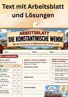 Vorschau - Arbeitsblätter - Text- und Arbeitsblatt: Konstantinischen Wende - Deckblatt