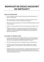 Vorschau - Merkblätter - Beeinflusst die soziale Ungleicheit die Wirtschaft? - Merkzettel - Seite 1