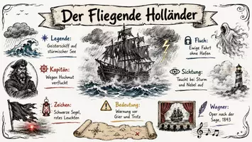 Vorschau - Arbeitsblätter - Lernposter + Arbeitsblätter zum Thema "Fliegender Holländer" + Lösung & MP3 + Mindmap + Infografik - Seite 2