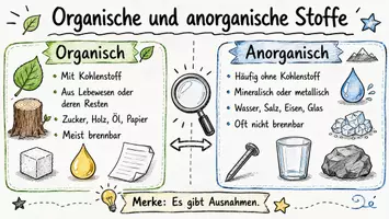 Vorschau - Arbeitsblätter - Lernposter + AB mit Fragen zum Thema "Organische und anorganische Stoffe" + Lösungsblatt + Mindmap + Infografik - Seite 2