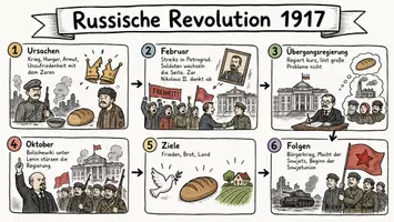 Vorschau - Arbeitsblätter - Lernposter + AB mit Fragen zum Thema "Russische Revolution von 1917" + Lösungsblatt + Mindmap + Infografiken - Seite 3