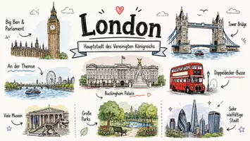 Vorschau - Arbeitsblätter - Englischsprachige AB zum Thema "London" + Lösung & MP3 + Mindmap + Infografik - Seite 1
