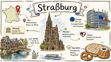 Vorschau - Arbeitsblätter - AB mit Fragen zum Thema "Straßburg" + Lösungsblatt + Mindmap + Infografik - Seite 1