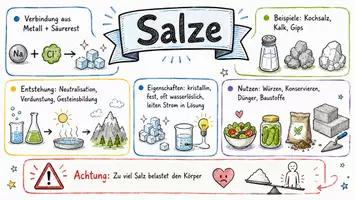 Vorschau - Arbeitsblätter - AB mit Fragen zum Thema "Salz" + Lösungsblatt + Mindmap + Infografik - Seite 1