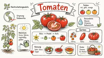 Vorschau - Arbeitsblätter - AB mit Fragen zum Thema "Tomaten" + Lösungsblatt + Infografik - Seite 1