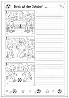 Vorschau - Fördermaterial/Inklusion - Bildergeschichte schreiben – Streit auf dem Schulhof | Deutsch Klasse 3/4 - Seite 3