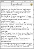 Vorschau - Arbeitsblätter - Ballade: Der Ring des Polykrates — Friedrich Schiller, Leseverständnis - Schreiben & Verstehen - Arbeitsblätter - Seite 2