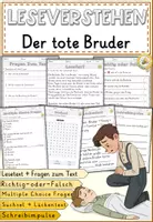 Vorschau - Arbeitsblätter - Ballade: Der tote Bruder — Ludwig Uhland, Lesen und verstehen Grundschule Klasse 4/6 - Arbeitsblätter - Deckblatt