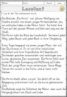 Vorschau - Arbeitsblätter - Ballade:Die Hirtin — Johann Wolfgang von Goethe, Leseverständnis für Klasse 4 & 6 Arbeitsblätter mit Lesetext, Fragen - Seite 2