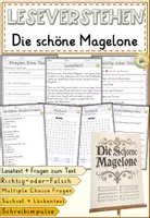 Vorschau - Arbeitsblätter - Ballade:Die schöne Magelone — Ludwig Tieck, Lesen und verstehen Grundschule Klasse 4/6 - Arbeitsblätter - Deckblatt