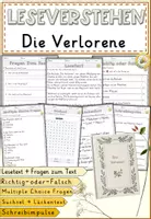 Vorschau - Arbeitsblätter - Ballade: Die Verlorene — Johann Wolfgang von Goethe, Leseverständnis - Schreiben & Verstehen - Arbeitsblätter - Deckblatt
