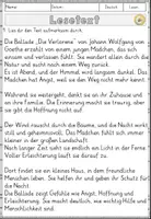 Vorschau - Arbeitsblätter - Ballade: Die Verlorene — Johann Wolfgang von Goethe, Leseverständnis - Schreiben & Verstehen - Arbeitsblätter - Seite 2