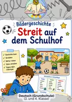 Vorschau - Fördermaterial/Inklusion - Bildergeschichte schreiben – Streit auf dem Schulhof | Deutsch Klasse 3/4 - Deckblatt