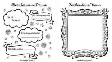 Aperçu - Feuilles d'exercices - Muttertag Spaßheft für Kinder 17Seiten voller Spiele Rätsel - Page 1
