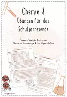 Vorschau - Arbeitsblätter - Chemische Reaktionen + Salze - Wiederholung | Chemie 8 | Übungen für Schuljahresende | Materialpaket - Seite 1