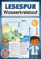 Vorschau - Arbeitsblätter - Lesespurgeschichte Wasserkreislauf Sachtext - Deckblatt