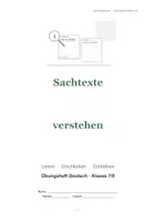 Vorschau - Arbeitsblätter - Übungsheft: Sachtexte verstehen & analysieren – Arbeitsheft Deutsch (Klasse 7/8) - Seite 1
