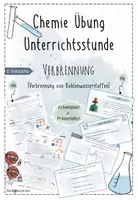 Vorschau - Stundenentwürfe - Verbrennung von Kohlenwasserstoffen | Chemie Übung 8 | fertige Unterrichtsstunde | sofort einsetzbar - Deckblatt