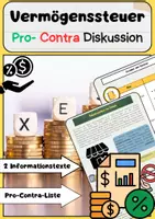 Vorschau - Arbeitsblätter - Vermögenssteuer Pro Contra Diskussion: Wirtschaft & Politik - Deckblatt
