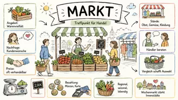 Vorschau - Arbeitsblätter - Lernposter + Arbeitsblätter zum Thema "Markt" (Lückentext, Hörverstehen) + Lösung & MP3 + Mindmap + Infografik - Seite 2