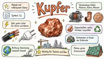 Vorschau - Arbeitsblätter - Arbeitsblatt "Kupfer" + Onlineübung & MP3 + Mindmap + Infografik - Seite 1