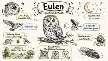 Vorschau - Arbeitsblätter - Lernposter + Arbeitsblätter zum Thema "Eulen" + Lösung & MP3 + Mindmap + Infografik - Seite 2