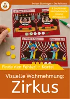 Vorschau - Aufgabenkarten - Finde den Fehler! – Visuelle Wahrnehmung Zirkus – Kartei mit Fehlerbilder für Grundschule & Förderunterricht - Deckblatt